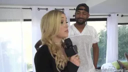 Blondes Luder beim Sperma-Gangbang mit BBCs